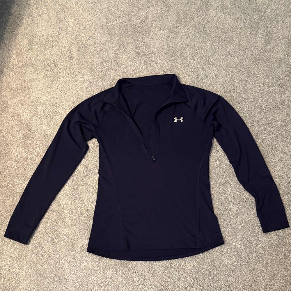 Under Armour shirt, women’s, size M. Navy quarter zip, long sleeve
